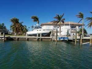 Leaving the outboard engine up in the water