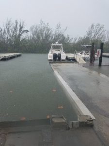 Caught in a storm on a boat